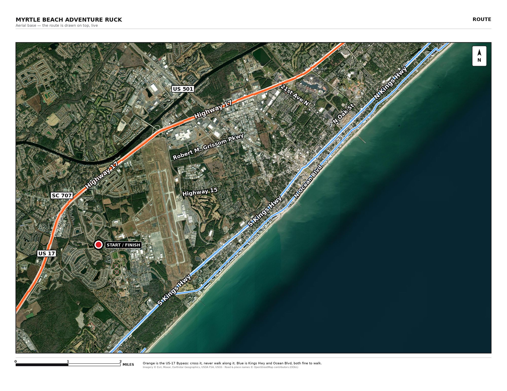 Aerial base map of the course