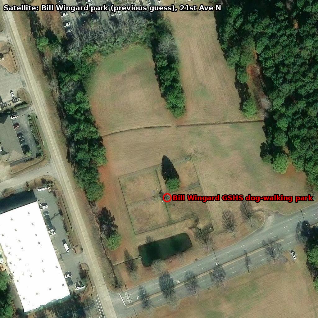Satellite view of Bill Wingard park